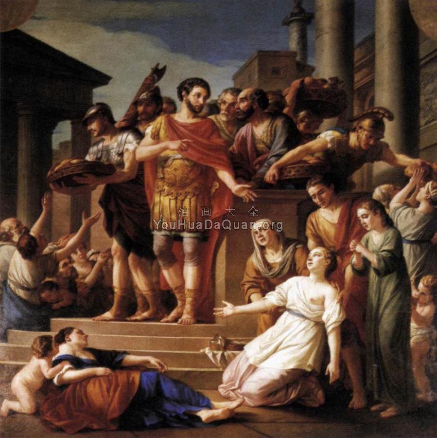 Marcus Aurelius Distributing Bread To The People - 约瑟夫·马里·维恩